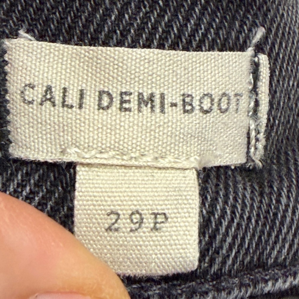 Madewell Cali Demi-Boot Jeans Womens 29P Black High Rise Raw Hem Stretch‎ Denim - Picture 4 of 15